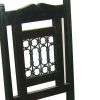 Dark Brown Metal and Wood Slat Back Dining Side Chair