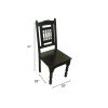 Dark Brown Metal and Wood Slat Back Dining Side Chair