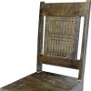Set of Two Brown Wood Slat Back Dining Side Chairs