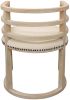 Ivory and Natural Upholstered Linen Curved Back Dining Arm Chair