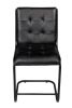 Tufted Black Upholstered Leather Dining Side Chair