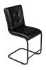 Tufted Black Upholstered Leather Dining Side Chair