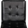 Tufted Black Upholstered Leather Dining Side Chair