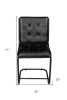 Tufted Black Upholstered Leather Dining Side Chair