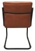 Tufted Cinnamon and Black Upholstered Leather Dining Side Chair
