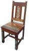 Set of Two Brown Slat Back Dining Side Chairs