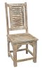 Set of Two Light Brown Wood Slat Back Dining Side Chairs