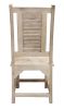 Set of Two Light Brown Wood Slat Back Dining Side Chairs