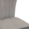 Set of Two Gray And Brown Upholstered Velvet Dining Parsons Chairs