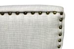 Set of Two Ivory and Natural Upholstered Fabric Dining Parsons Chairs