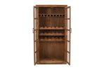 42" Brown Solid Wood And Glass Bar Cabinet With Four Shelves