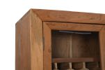 42" Brown Solid Wood And Glass Bar Cabinet With Four Shelves