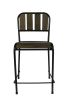 Five Piece Brown and Black Square Solid Wood Dining Set with Four Chairs