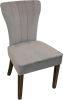 Seven Piece Gray and Black Round Solid Wood Dining Set with Six Chairs