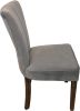 Seven Piece Gray and Black Round Solid Wood Dining Set with Six Chairs