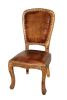 Seven Piece Brown Round Solid Wood Dining Set with Six Chairs