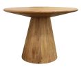 Five Piece Natural Round Solid Wood Dining Set with Four Chairs