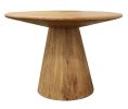 Five Piece Natural Round Solid Wood Dining Set with Four Chairs