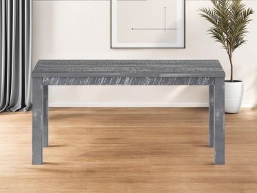 63" Gray Solid Wood Dining Table