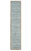 80" Aqua Off White And Natural Striped Cotton And Jute Table Runner