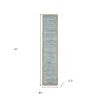 80" Aqua Off White And Natural Striped Cotton And Jute Table Runner