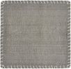 15" Set of Four Gray And Natural Embroidered Edged Cotton Square Placemats