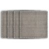 15" Set of Four Gray And Natural Embroidered Edged Cotton Square Placemats
