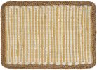 19" Set of Four Cream Yellow And Natural Striped Cotton And Jute Placemats