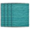 19" Set of Four Teal Blue Cotton Placemats