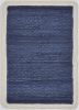 19" Set of Four Navy Blue And Natural Solid With Border Cotton Placemats