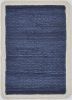 19" Set of Four Navy Blue And Natural Solid With Border Cotton Placemats