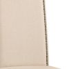 Cream And Chestnut Upholstered Linen Dining Parsons Chair