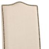 Cream and Gray Linen Dining Parsons Chair