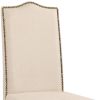 Cream and Gray Linen Dining Parsons Chair