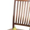 Chestnut Solid Wood Slat Back Dining Side Chair
