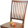 Chestnut Solid Wood Slat Back Dining Side Chair