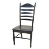 Black Solid Wood Ladder Back Dining Side Chair