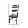 Black Solid Wood Ladder Back Dining Side Chair