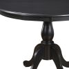 42" Black Wood Pedestal Base Round Top Dining Table