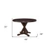 48" Espresso Rounded Solid Manufactured Wood Pedestal Base Dining Table