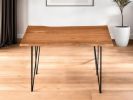 48" Brown And Black Solid Wood And Iron Dining Table