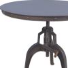 36" Industrial Gray Adjustable Crank Round Top Dining Table.