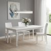 71" White Solid Wood Dining Table