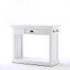 Three Piece White Solid Wood Dining Set with Two Chairs
