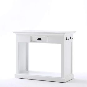 Three Piece White Solid Wood Dining Set with Two Chairs