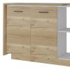 59" Natural White and Brown Wood Kitchen Island Set With Storage