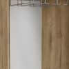 18" Light Brown Wood Corner Bar Cabinet With Two Doors
