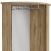 18" Light Brown Wood Corner Bar Cabinet With Two Doors