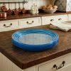 Blue Four Piece Round Swirl Acrylic Service For Four Salad Plate Set