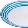 Clear and Blue Four Piece Swirl Acrylic Service For Four Dinner Plate Set